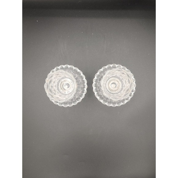 Partylite P9246 Quilted Crystal Glass Votive Candle Holder Pair w/Box - Picture 6 of 6